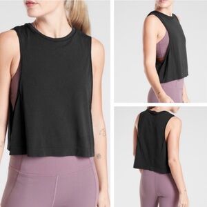 NWT Athleta Women’s Mineral Wash Crop Tank Black Size Medium